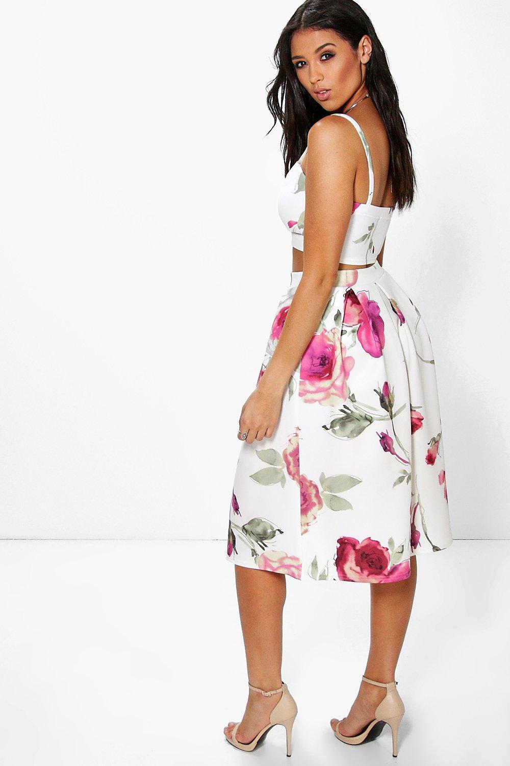 floral print skirt set